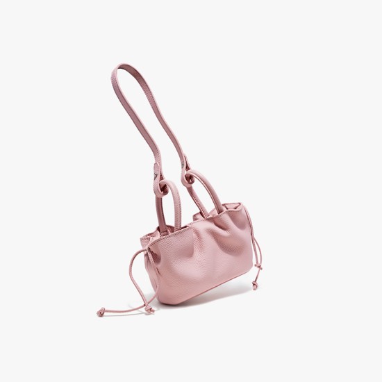 Mini women's bag, crossbody bag, underarm leather bucket bag