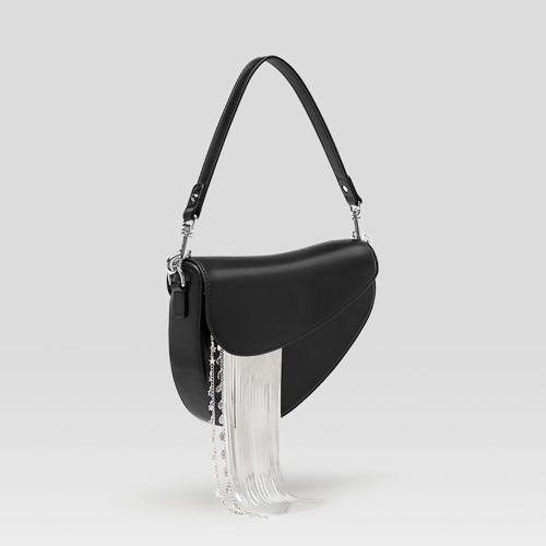 small black leather crossbody bag