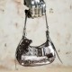 Handheld shoulder bag with wide shoulder strap, bear pendant, underarm bag, womens bag - Memoo.com