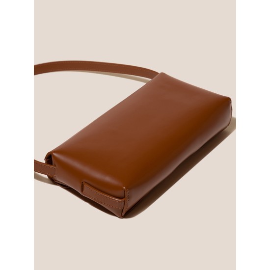 Genuine leather flap envelope bag