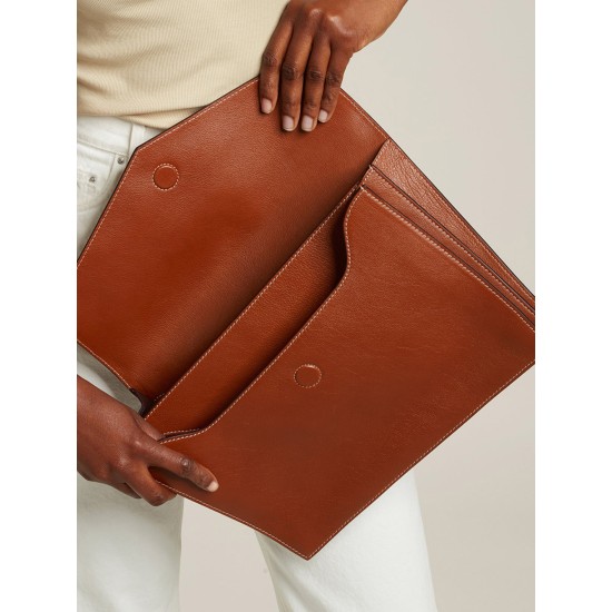 File envelope ipad tablet bag cowhide clutch