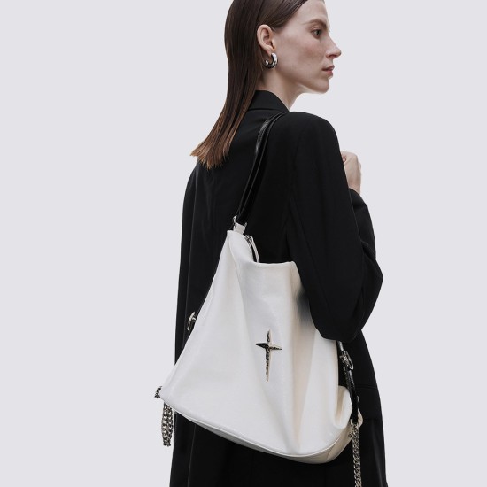 Chain leather bag womens backpack - Memoo.com