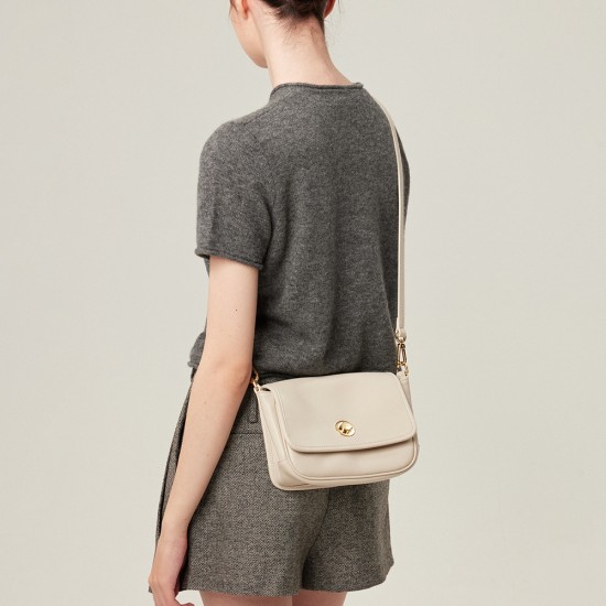 Cowhide simple one-shoulder armpit bag sized - Memoo.com