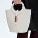 Cowhide hand-held bucket bag female niche sense of luxury