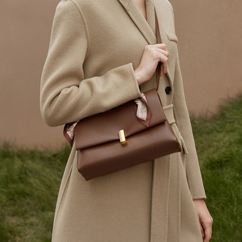 white leather handbag