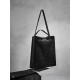 Leather Black Commuter Shoulder Tote Bag - Memoo.com