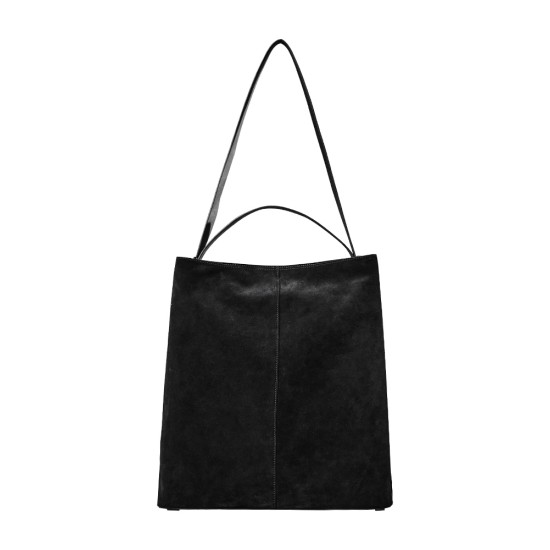 Leather Black Commuter Shoulder Tote Bag