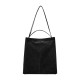 Leather Black Commuter Shoulder Tote Bag - Memoo.com