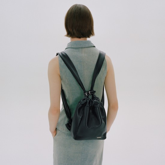 Bucket backpack crossbody bag soft cowhide backpack