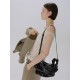 Cowhide soft soufflé bag with large volume pleated shoulder crossbody bag - Memoo.com