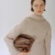 Cowhide soft soufflé bag with large volume pleated shoulder crossbody bag - Memoo.com