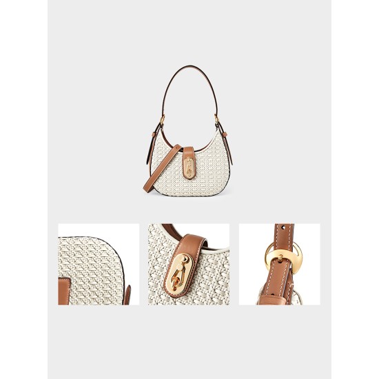 Class one-shoulder crossbody bag, woven bag, armpit crescent bag - Memoo.com