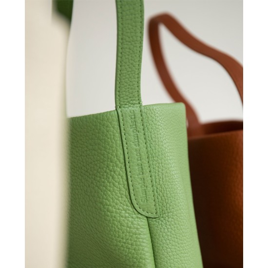 Leather bucket bag tote shoulder armpit commuter bag - Memoo.com