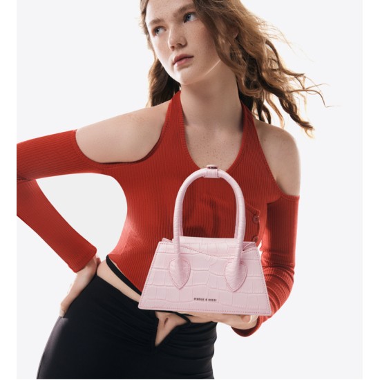 Pink versatile handbag cross-body bag - Memoo.com