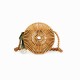 Women's bag: bamboo bag, straw bag, small round shoulder bag