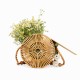 Womens bag: bamboo bag, straw bag, small round shoulder bag - Memoo.com