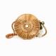 Women's bag: bamboo bag, straw bag, small round shoulder bag