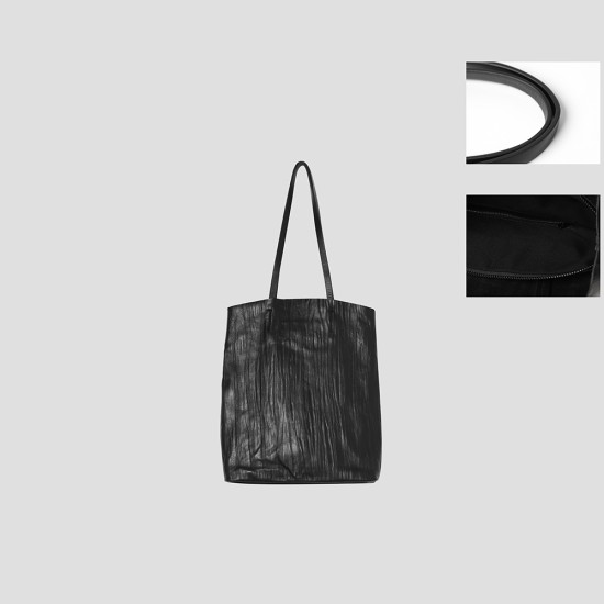 Kid leather shoulder tote shopping bag - Memoo.com