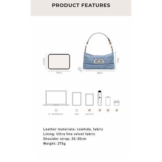 Quilted shoulder bag under arm crossbody - Memoo.com