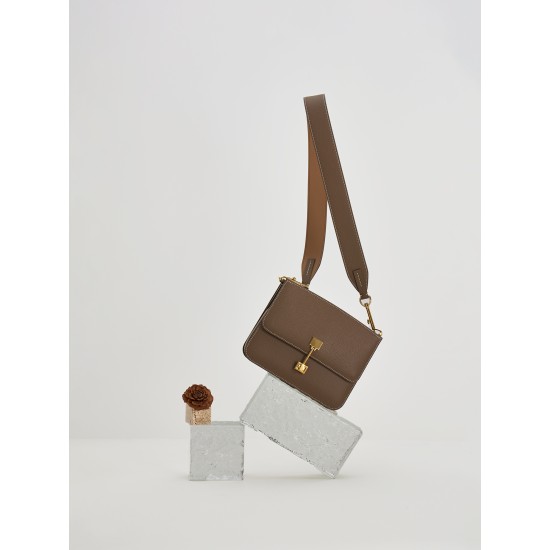 Cowhide chocolate womens bag Light luxury small square bag crossbody bag woman - Memoo.com