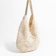 Woven bag Crochet shoulder bag Mori Hollow cotton thread beach bag Holiday Tote bag - Memoo.com