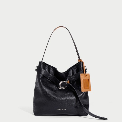 leather bucket bag