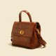 Vintage leather bag womens summer crocodile print hand bill shoulder bag - Memoo.com