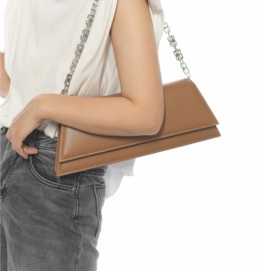 Leather womens bag Underarm bag Crossbody leather single shoulder chain bag - Memoo.com