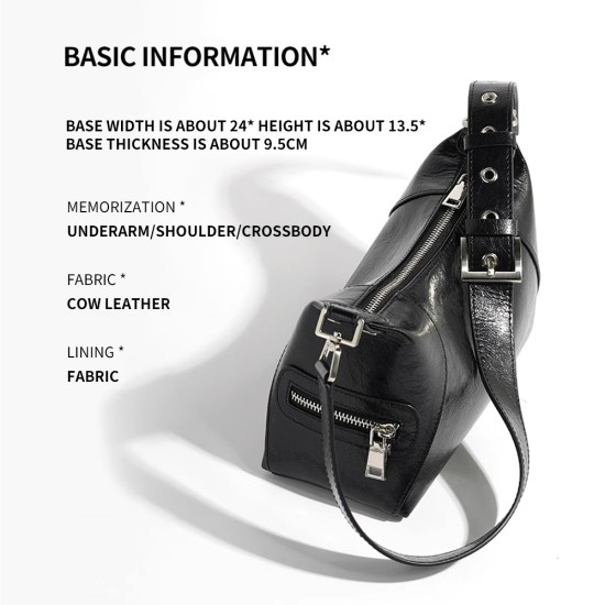 Female Baotou layer cowhide motorcycle bag leather crossbody bag female - Memoo.com