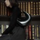 Crescent underarm bag black shoulder bag for women - Memoo.com