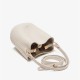 Leather bucket bag crossbody bag white shoulder bag for women