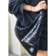 Black sequins crossbody bag womens casual bag - Memoo.com