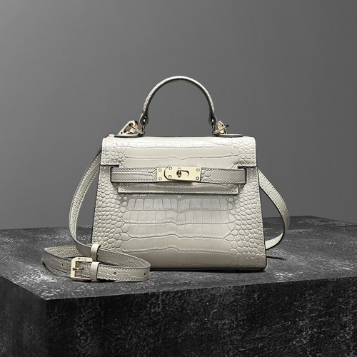 kenny croc embossed leather top handle bag