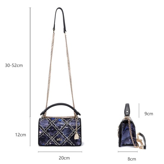 Starry Sky Series Jacquard Small Square Bag Stripe Spliced Handbag Crossbody Bag