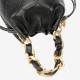 Bucket bag, chain, diamond grid bag, leather one shoulder crossbody bag