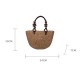 Grass woven beach bag, hand woven bag, large capacity bucket tote bag - Memoo.com