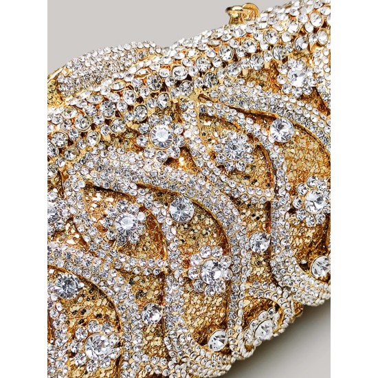 Evening bag retro shiny diamond Rhinestone Clutch Chain handbag - Memoo.com