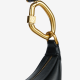 Cow leather black crescent shaped casual handbag - Memoo.com