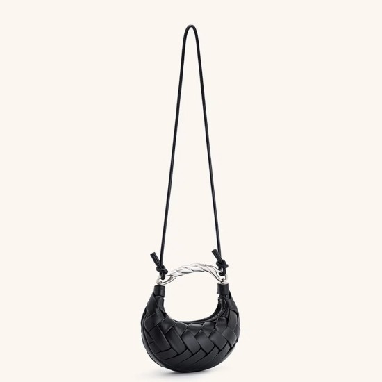 Leather woven handbag, crossbody bag - Memoo.com