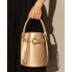 Bucket bag genuine leather one shoulder crossbody handbag