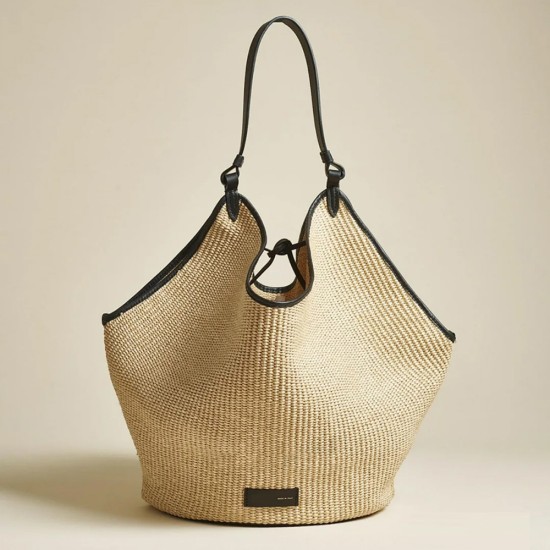 Grass woven beach bag with large capacity tote - Memoo.com