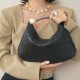 Black Diamond Beaded Handbag, Dumpling Bag - Memoo.com