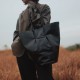 Black Retro Bucket Bag, Shoulder bag，Leather Tote - Memoo.com