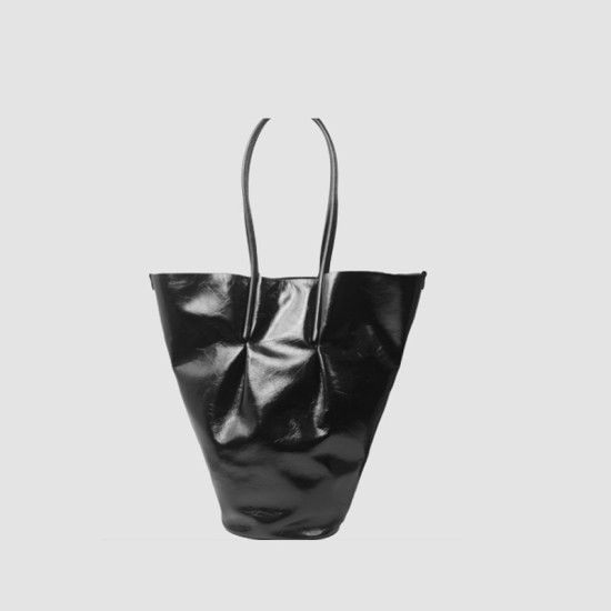 Black Retro Bucket Bag, Shoulder bag，Leather Tote - Memoo.com