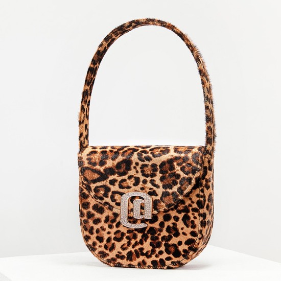 Handbag, leopard print women's bag, hand-held bag, single shoulder women's bag - Memoo.com