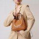 Basket bucket bag Leather handbag womens shoulder bag crossbody bag - Memoo.com