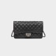 Female Baotou layer cowhide black small fragrant wind diamond check chain bag crossbody bag - Memoo.com