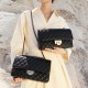 Female Baotou layer cowhide black small fragrant wind diamond check chain bag crossbody bag