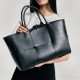 Large capacity tote bag with top layer cowhide - Memoo.com