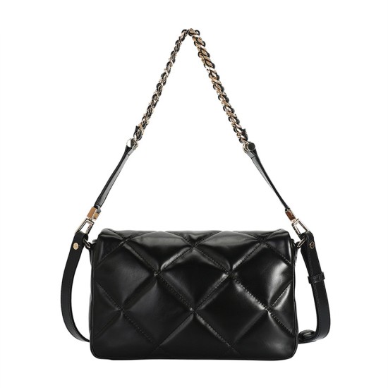 Leather light luxury diamond grid single shoulder armpit bag, commuting bag, crossbody bag, tote bag - Memoo.com